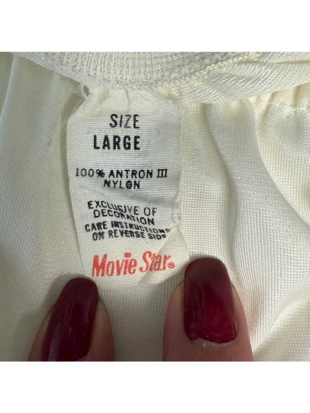 Movie Star Vintage Half Slip White Large Nylon H Lace Hem Slit - Picture 2 of 7